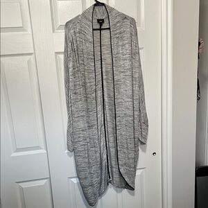 Gray Open Front Women's Sweater Duster
